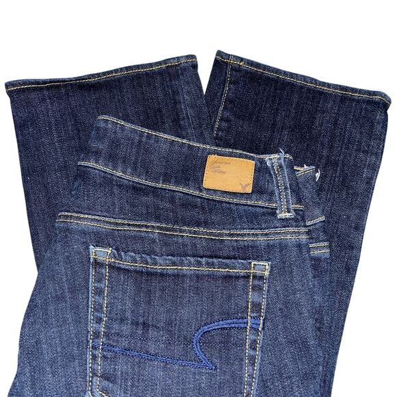 American Eagle Artist Crop Jeans Dark Wash Size 12 Professionally Hemmed - Picture 5 of 7
